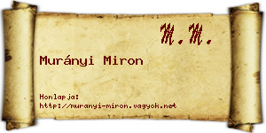 Murányi Miron névjegykártya